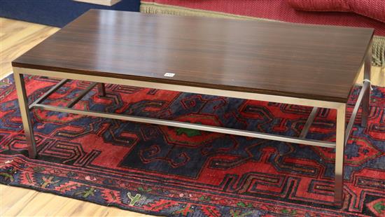 A Macassar ebony & steel coffee table W120cm